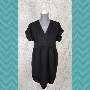 Briggs New York Black Linen Blend V-Neck Tunic Dress